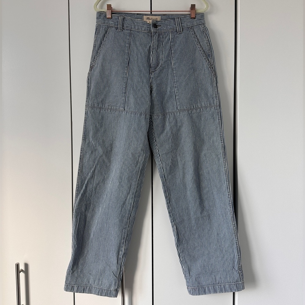 Madewell Baggy Surplus Pants in Blue Stripe